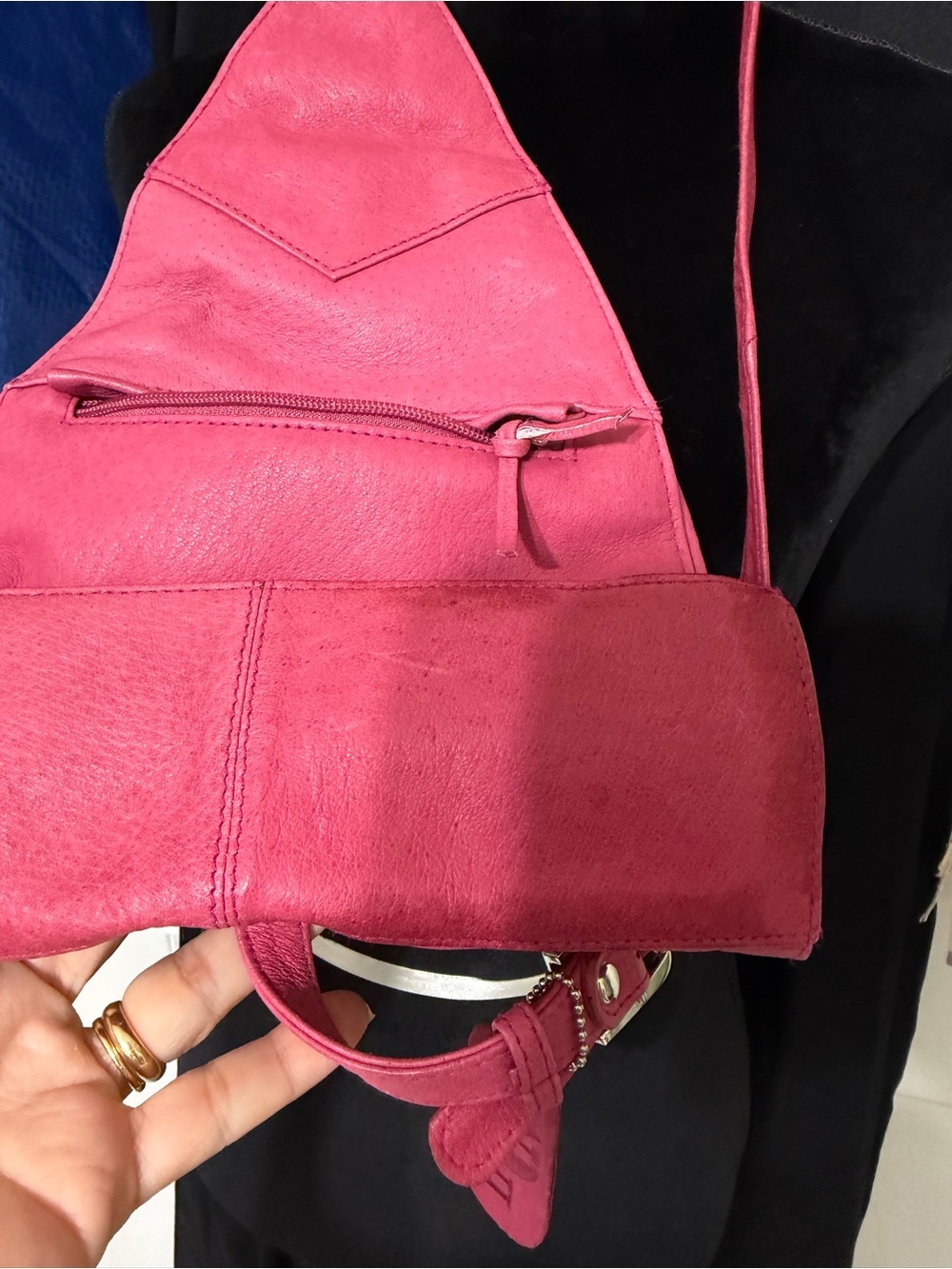 Nina Donna crossbody pink bag hidden pocket - Picture 9 of 9